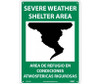 Severe Weather Shelter Area (Graphic) - Bilingual - 14X10 - .040 Alum - M741AB