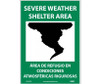 Severe Weather Shelter Area (Graphic) - Bilingual - 14X10 - PS Vinyl - M741PB