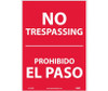 No Trespassing - Bilingual - 14X10 - PS Vinyl - M748PB