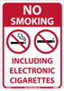 No Smoking - Including Electronic Cigarettes - 14X10 - Pressure Sensitive Vinyl - M952PB