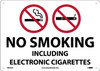 No Smoking Including Electronic Cigarettes - 10X14 - .040 Aluminum - M953AB