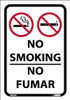 No Smoking - No Fumar Sign -10X7 - Pressure Sensitive Vinyl - M956P