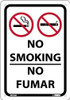 No Smoking - No Fumar - 10X7 - Ridig Plastic - M956R