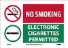 No Smoking - Graphic Slash - Electronic Cigarettes Permitted - Graphic Slash 7X10 - Pressure Sensitive Vinyl - M957P