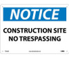 Notice: Construction Site No Trespassing - 10X14 - .040 Alum - N162AB