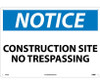 Notice: Construction Site No Trespassing - 14X20 - .040 Alum - N162AC