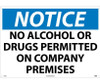 Notice: No Alcohol Or Drugs Permitted On - 20X28 - .040 Alum - N165AD