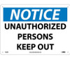 Notice: Unauthorized Persons Keep Out - 10X14 - Rigid Plastic - N22RB