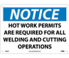 Notice: Hot Work Permits Area Required For All Welding And Cutting Operations - 10X14 - .040 Alum - N288AB