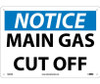 Notice: Main Gas Cut Off - 10X14 - .040 Alum - N295AB