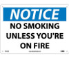 Notice: No Smoking Unless You'Re On Fire - 10X14 - .040 Alum - N315AB