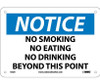 Notice: No Smoking No Eating No Drinking Beyond This Point - 7X10 - Rigid Plastic - N32R