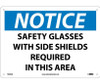 Notice: Safety Glasses With Side Shields Required In This Area - 10X14 - .040 Alum - N339AB