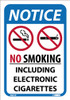 Notice: No Smoking - Including Electronic Cigarettes - 10X7 - Pressure Sensitive Vinyl - N501P