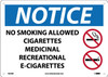 Notice No Smoking Allowed Cigarettes Medicinal,Recreational,E-Cigs  Sign 10X14  Ridig Plastic