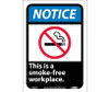 Notice: This Is A Smoke-Free Workplace (W/Graphic) - 10X7 - PS Vinyl - NGA1P