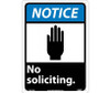 Notice: No Soliciting - 14X10 - .040 Alum - NGA20AB
