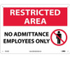 Restricted Area - No Admittance Employees Only - Graphic - 10X14 - .040 Alum - RA16AB