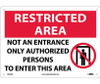 Restricted Area - Not An Entrance Only Authorized Persons To Enter This Area - Graphic 10X14 - .040 Alum - RA23AB