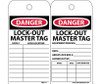 Tags Danger Lockout Master Tag 6X3 Unrip Vinyl 25/Pk
