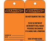 Tags - Warning Header - 6X3 - .015 Mil Unrip Vinyl - 25 Pk - RPT123