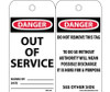 Tags - Out Of Service - 6X3 - .015 Mil Unrip Vinyl - 25 Pk - RPT146