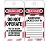 Tags - Danger: Do Not Operate - 6X3 - Synthetic Paper - Pack of 25 (Hole) - RPT1ST