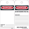 Ez Pull Tags - Danger: Blank - 6X3 - Tags On A Roll - Box Of 100 - RPT30ST100