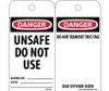 Tags - Danger: Unsafe Do Not Use - 6X3 -Polytag - Box Of 250 - RPT34ST250