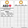Tags - Aed Inspection Record - 6 X 3 - Unrip Vinyl - Pack of 25 - Grommet - RPT43G