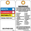 Tags - Hazardous Materials Color Bar - 6X3 - Unrip Vinyl - Pack of 25 W/ Grommet - RPT99G