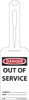 Danger: Out Of Service - Ez Hang Tags - Self Fastening - 11.25 X 3.25 - .015 Unrip Vinyl - Pack of 25 - RPTH6