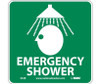 Emergency Shower (W/ Graphic) - 7X7 - Rigid Plastic - S54R