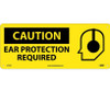Caution: Ear Protection Required (W/Graphic) - 7X17 - Rigid Plastic - SA123R