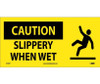 Caution: Slippery When Wet (W/ Graphic) - 7X17 - PS Vinyl - SA143P