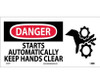 Danger: Starts Automatically Keep Hands Clear (W/ Graphic) - 7X17 - PS Vinyl - SA157P