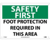 Safety First - Foot Protection Required In This Area - 10X14 - .040 Alum - SF163AB