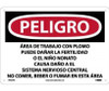 Peligro Lead Work Area May Damage Fertility  Do Not Eat - Drink Or Smoke In This Area (Spanish) - 10 X 14 - PS Vinyl - SPD26PB