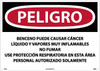 Peligro Benzene May Cause Cancer  Area Authorized Personnel Only (Spanish) - 20 X 28 - PS Vinyl - SPD27PD