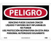 Peligro Benzene May Cause Cancer  Area Authorized Personnel Only (Spanish) - 10 X 14 - Rigid Plastic - SPD27RB