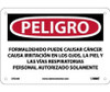 Peligro Formaldehyde May Cause Cancer Causes Skin - Eye - And Respiratory Irritation Authorized Personnel Only (Spanish) - 7 X 10 - Rigid Plastic - SPD30R