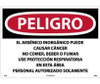 Peligro Inorganic Arsenic May Cause Cancer Do Not Eat - Drink Or Smoke Wear Respiratory Protection In This Area Authorized Personnel Only (Spanish) - 20 X 28 - .040 Alum - SPD32AD