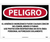 Peligro Inorganic Arsenic May Cause Cancer Do Not Eat - Drink Or Smoke Wear Respiratory Protection In This Area Authorized Personnel Only (Spanish) - 14 X 20 - PS Vinyl - SPD32PC