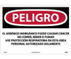 Peligro Inorganic Arsenic May Cause Cancer Do Not Eat - Drink Or Smoke Wear Respiratory Protection In This Area Authorized Personnel Only (Spanish) - 14 X 20 - Rigid Plastic - SPD32RC