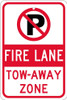 No Parking Graphic - Fire Lane - Tow-Away Zone - 18X12 - .080 Hip Ref Alum - TM062K
