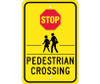 Stop (Graphic) Pedestrian Crossing - 18X12 - .080 Egp Ref Alum - TM171J