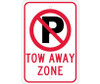 Graphic(No Parking Symbol) Tow Away Zone 18X12 .080 Egp Ref Alum