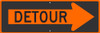 Detour Inside Arrow Right - 12X36 Sign -.080 Hip Ref Alum - TM195K