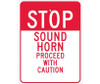 Stop Sound Horn Proceed With Caution 24X18 .080 Egp Ref Alum