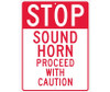Stop Sound Horn Proceed With Caution: 24X18 - .080 Hip Ref Alum - TM218K